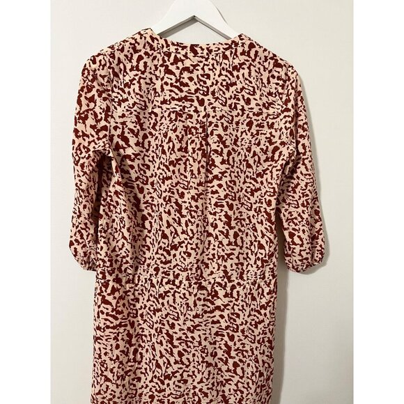 Cabi #5406 Sienna Leopard Print Draw String Waist Dress Red Size XS - Picture 10 of 10
